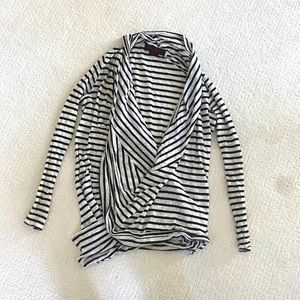 Alice and Olivia Black & White Striped wrap top